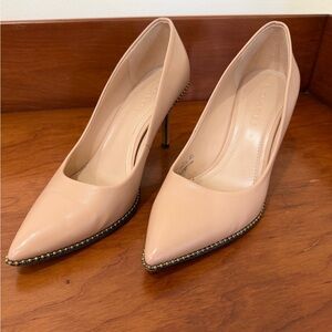 Coach Nude Heels with Studded Trim